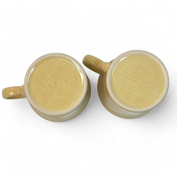 FIESTAWARE Cream Ivory Coffee Cup Homer Laughlin Mug 3.5" Tall Vintage Set Of 2 - Picture 3 of 6